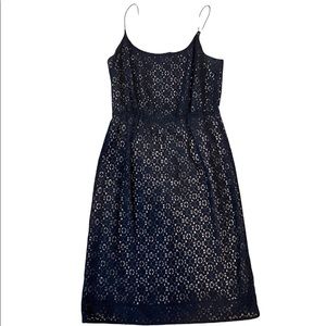 J- Crew navy dress, with pink lining. Size 0, great condition